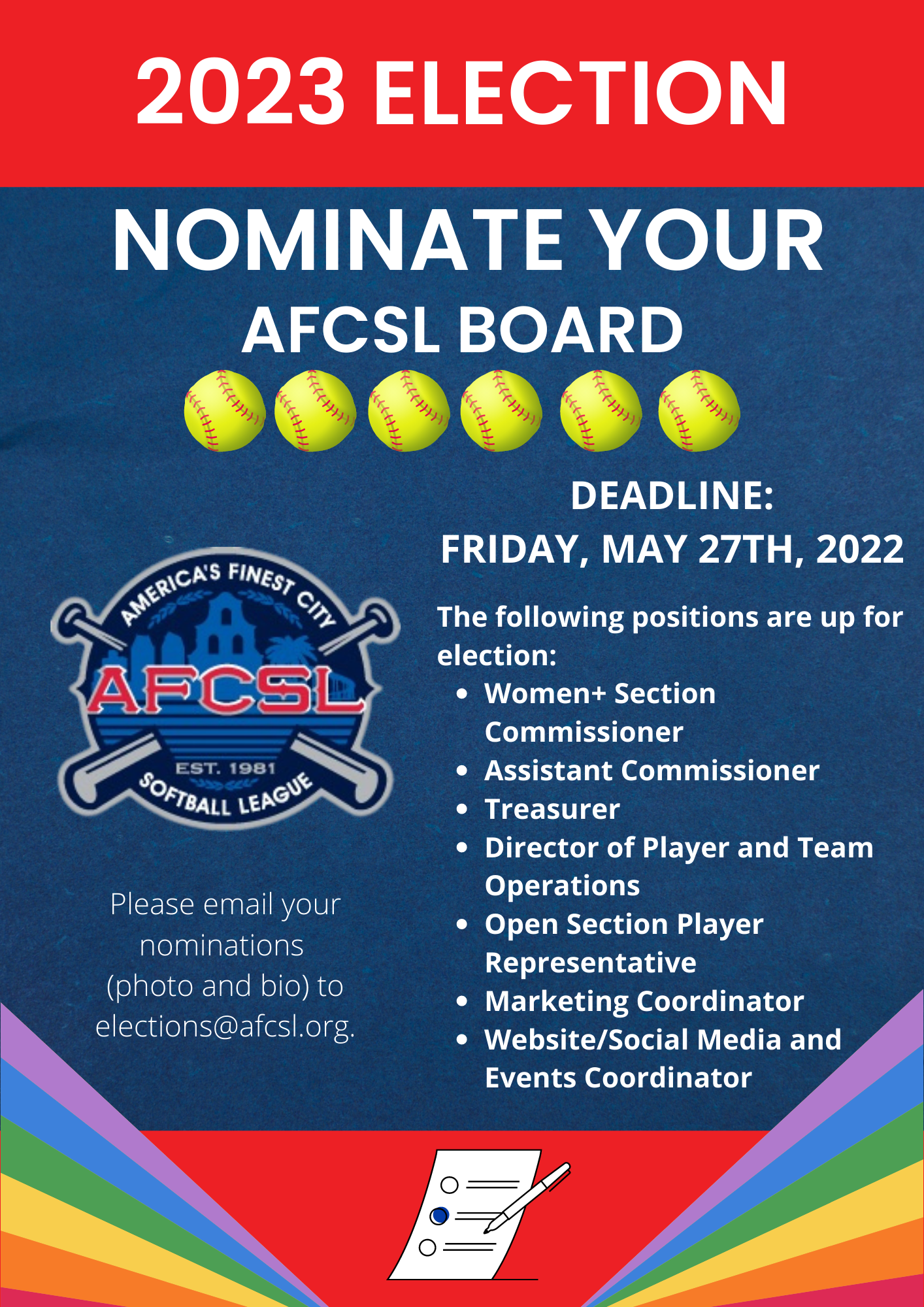 Nominate Your 2023 AFCSL Board Today